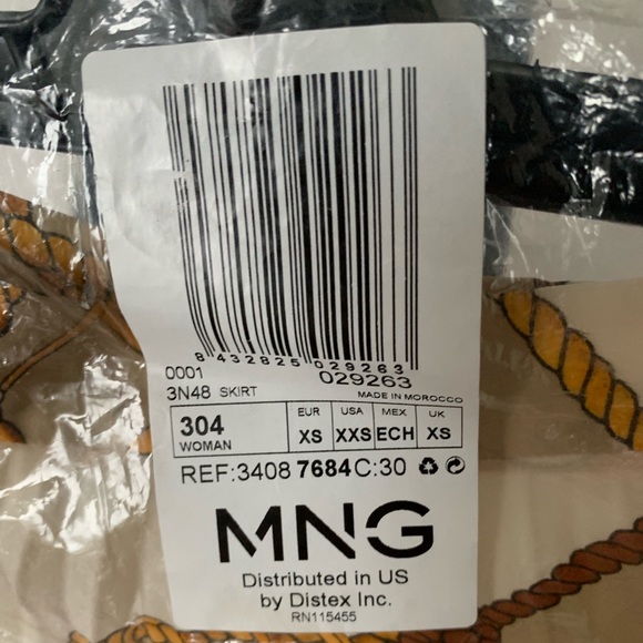 Mango Chain Print Pleated Skirt XS - Picture 7 of 11